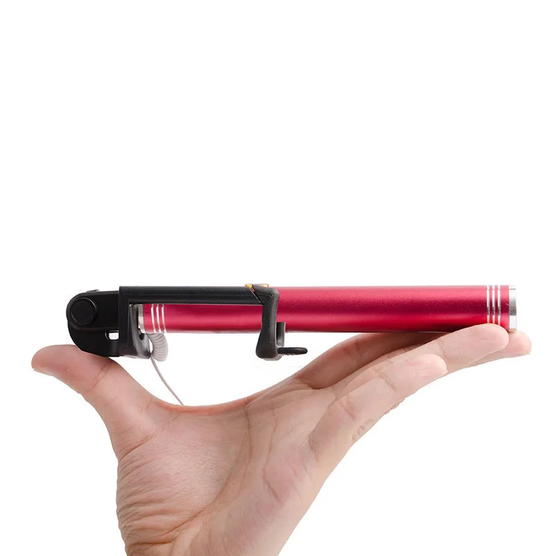 Многоцветная портативная раздвижная ручная монопод Проводная Мини селфи Палка