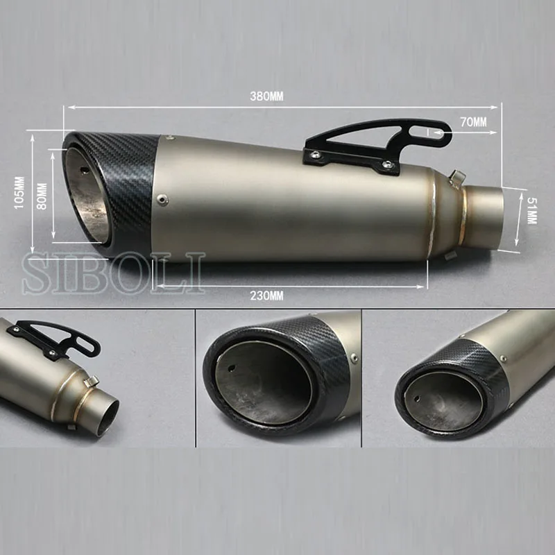 Универсальный модифицированный глушитель выхлопных газов для мотоциклов 51 мм 60 |