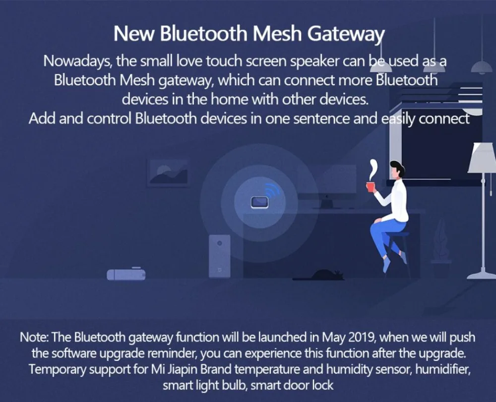 Xiaomi AI уход за кожей лица сенсорный экран Bluetooth 5,0 динамик цифровой дисплей Будильник Wi Fi Smart Connection с видео дверные звонки