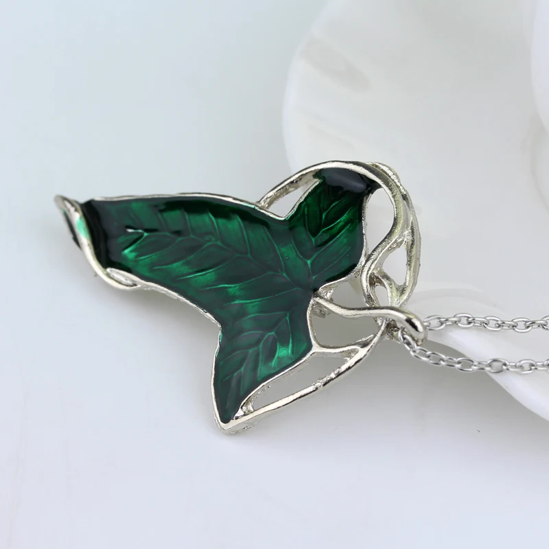 the king of elves Necklace Fairy Leaf necklace pendant Green Crystal Fashion Men Cool Jewelry | Украшения и аксессуары