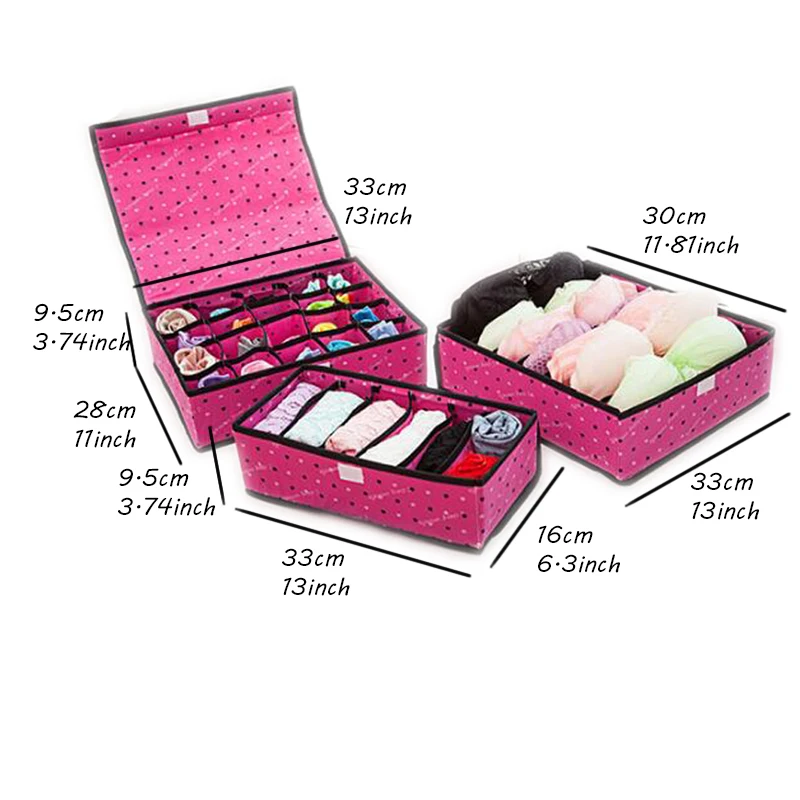 3 шт. домашняя поставка для хранения складные коробки с крышкой нижнего белья