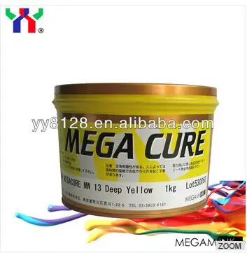 МВт темно-желтый для плаката MOQ1kg 1 кг/банка Япония MEGAMI MEGACURE чернила офсетной