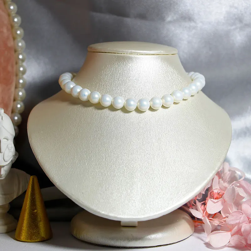 Цепочка женская из серебра 925 пробы с жемчугом 8 мм|Ожерелья| |