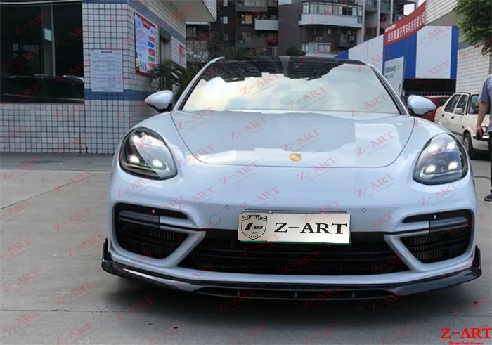 Z-ART углеродное волокно передняя губа для Panamera Turbo 2017-2019 реальные передний спойлер