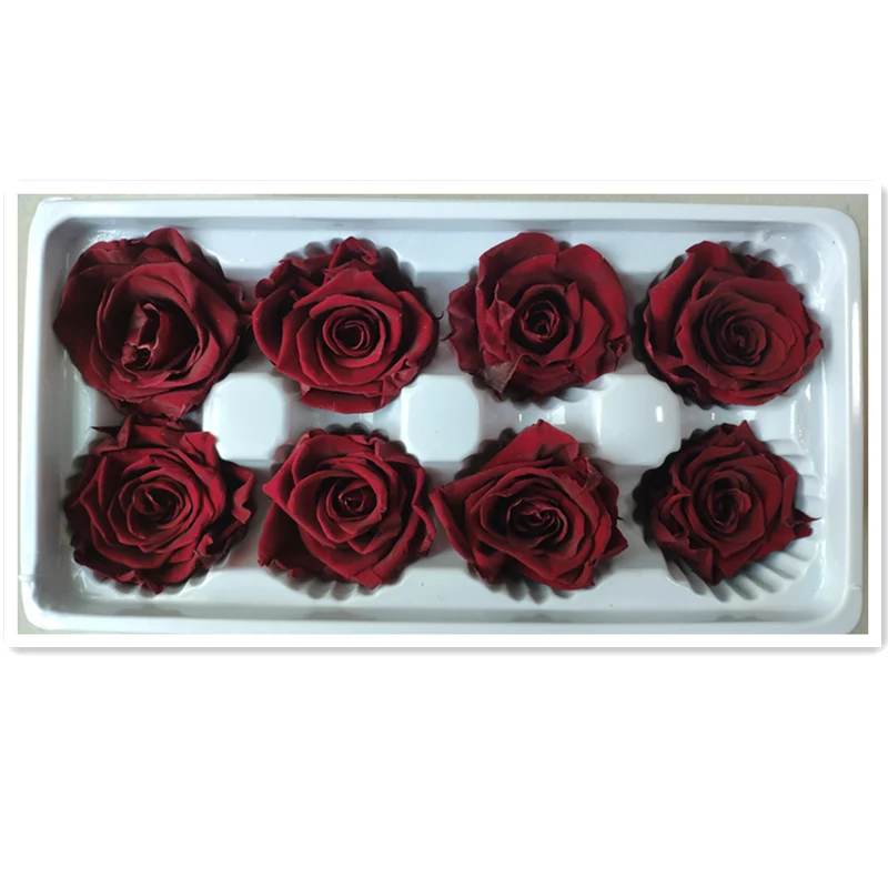 dark-red Консервированные цветы высокого качества 4-5 см, подарок на день матери, материал для свадебных украшений, подарок, настоящие лепестки - Цвет: dark-red