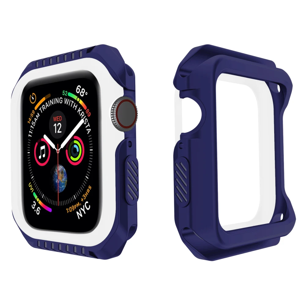 Жесткий защитный чехол из силикона и поликарбоната для Apple Watch 5, 4, 40 мм, 44 мм, защитный чехол-бампер для iWatch Band Series 3, 2, 1, 38 мм, 42 мм