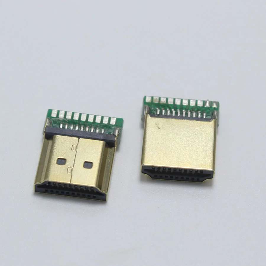 EClyxun 1 шт. позолоченный стандартный штекер HDMI типа А с печатной платой 19P разъем (1