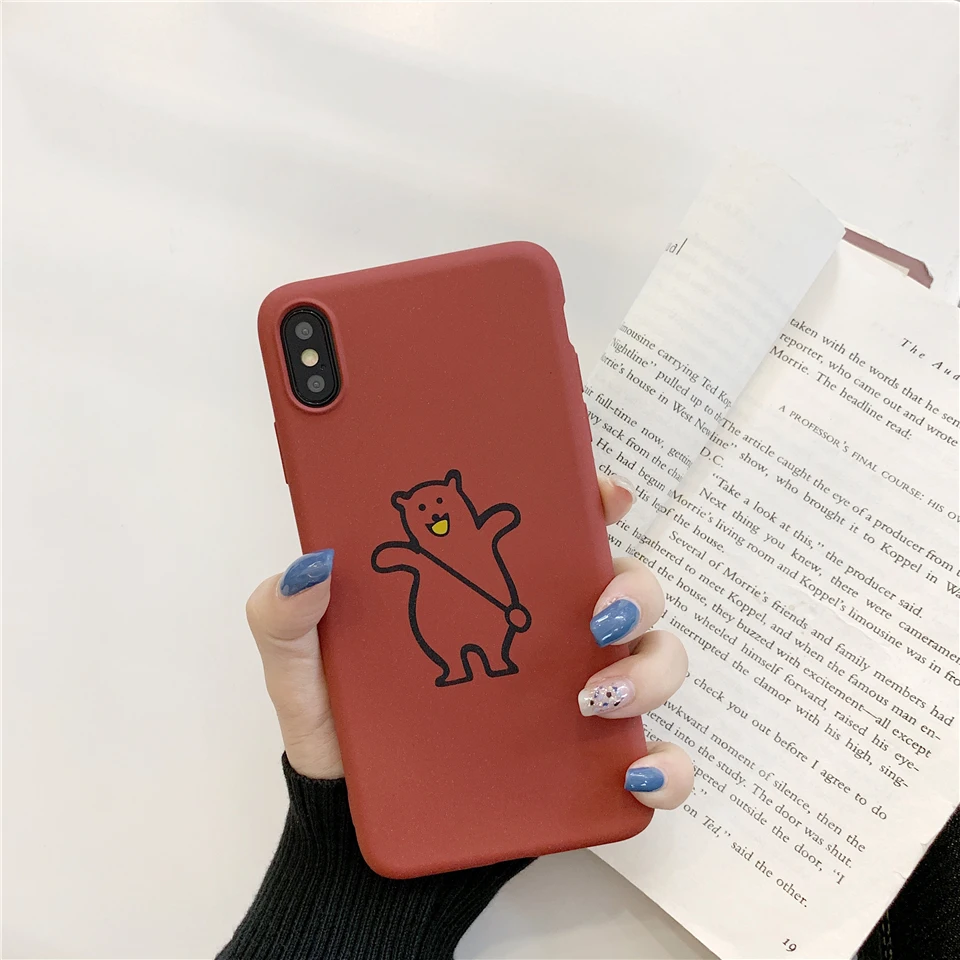 Матовый Силиконовый чехол из ТПУ с рисунком милого медведя для Huawei Honor 10 Lite 9 8