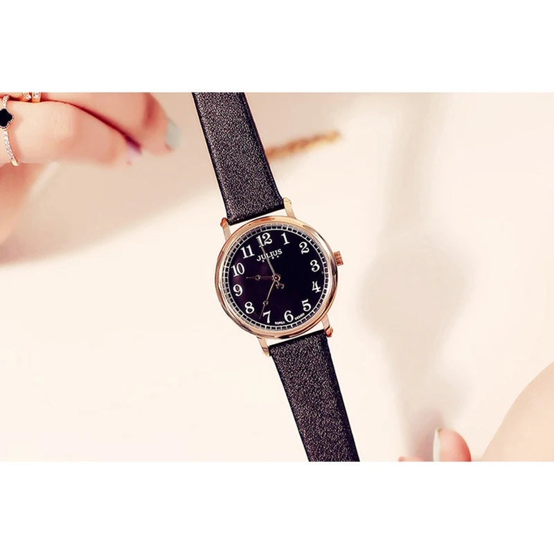 Часы наручные Julius женские кварцевые простые повседневные с кожаным ремешком