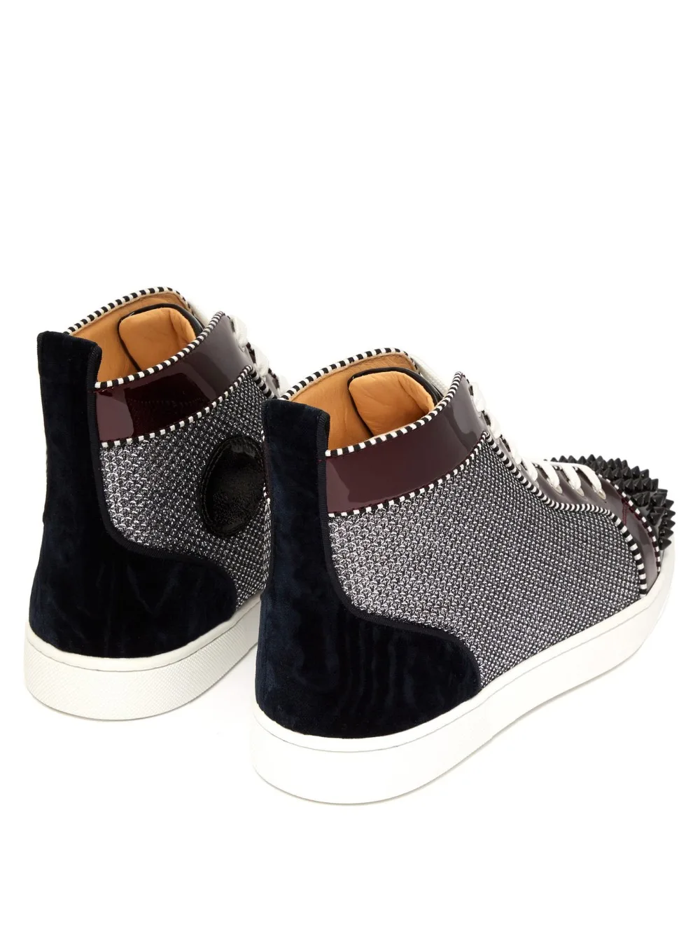 Unisex Fashion Casual Sneakers Luxury Rivets Round Toe High Top Bottom Boots Flat Platform Breathable Patchwork Brand Shoes Men |