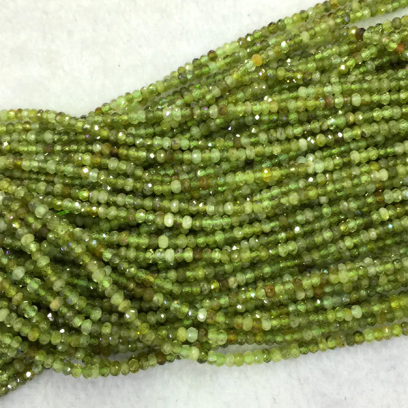 Натуральный натуральный зеленый гранат Tsavorite Demantoid Rondelle граненый свободный