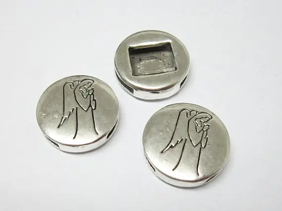 Плоские кожаные слайдеры 10 мм для Мадонны 10x2 браслеты с ангелом FF40|bracelet findings|leather