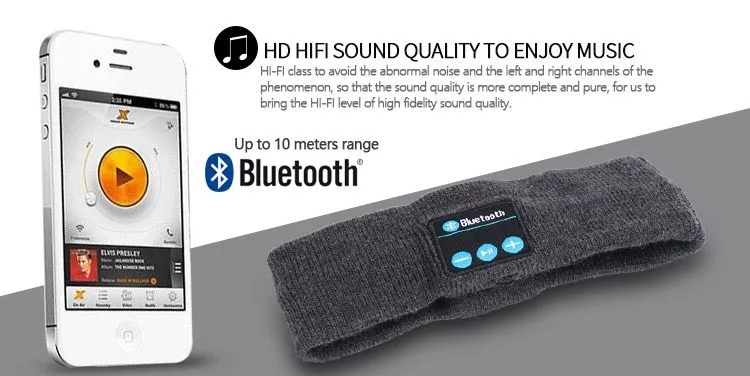 100 шт. Hands-free Музыка Спорт Телефонный звонок ответить Головные уборы Беспроводной работы при прослушивании музыки по Bluetooth повязка на голову, волшебный наушники микрофон mp3 человек Для женщин шляпа