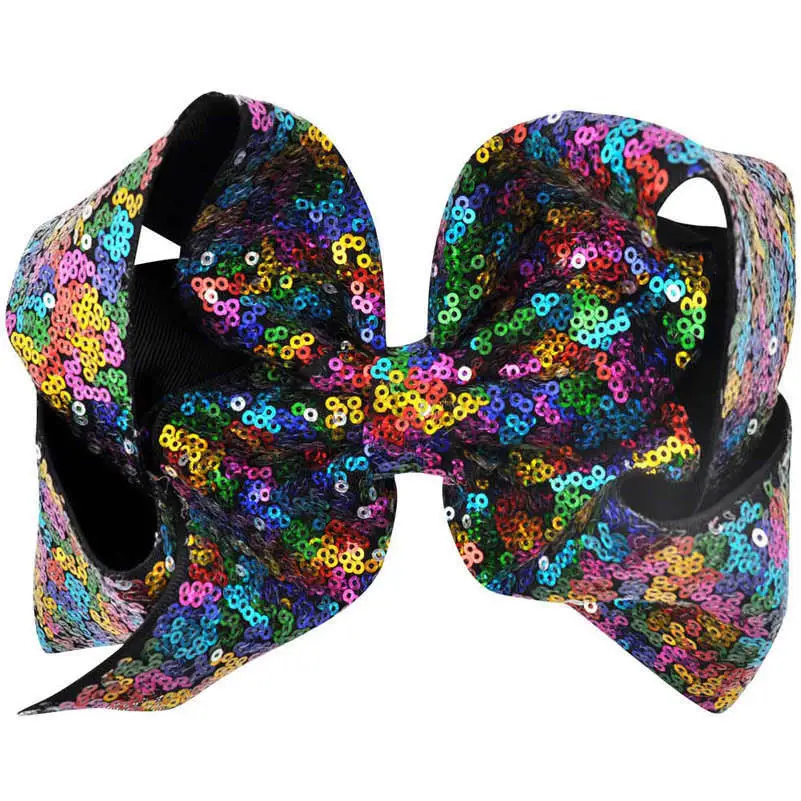 2018 Brand New 8 Inch Baby Big Large Bows Sequin Hair Clip Alligator Clips Girls Head-wear Lovely Accessories Kids Gifts | Детская