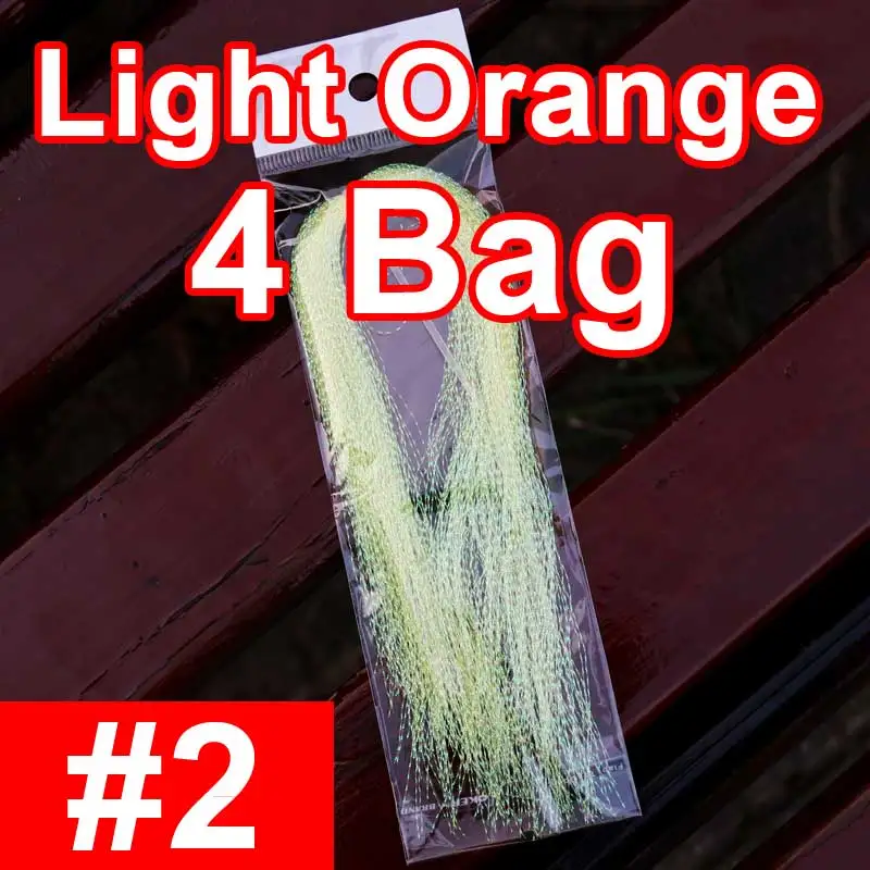 4 bags color n2 4 упаковки приманка с крючками материал для изготовления витой Flashabou Голографическая мишура для ловли нахлыстом завязывание Кристалл Вспышка - Цвет: 4 bags color n2