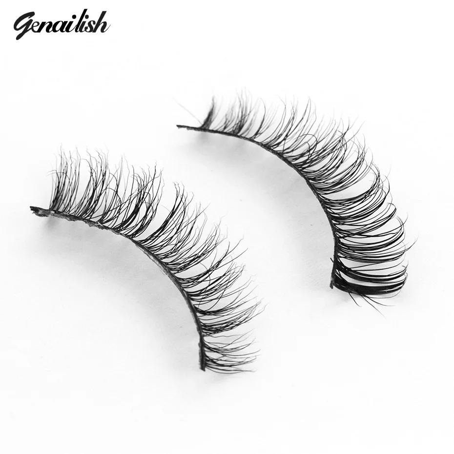 Genailish ручная работа 3D норковые ресницы красивые толстые длинные накладные для