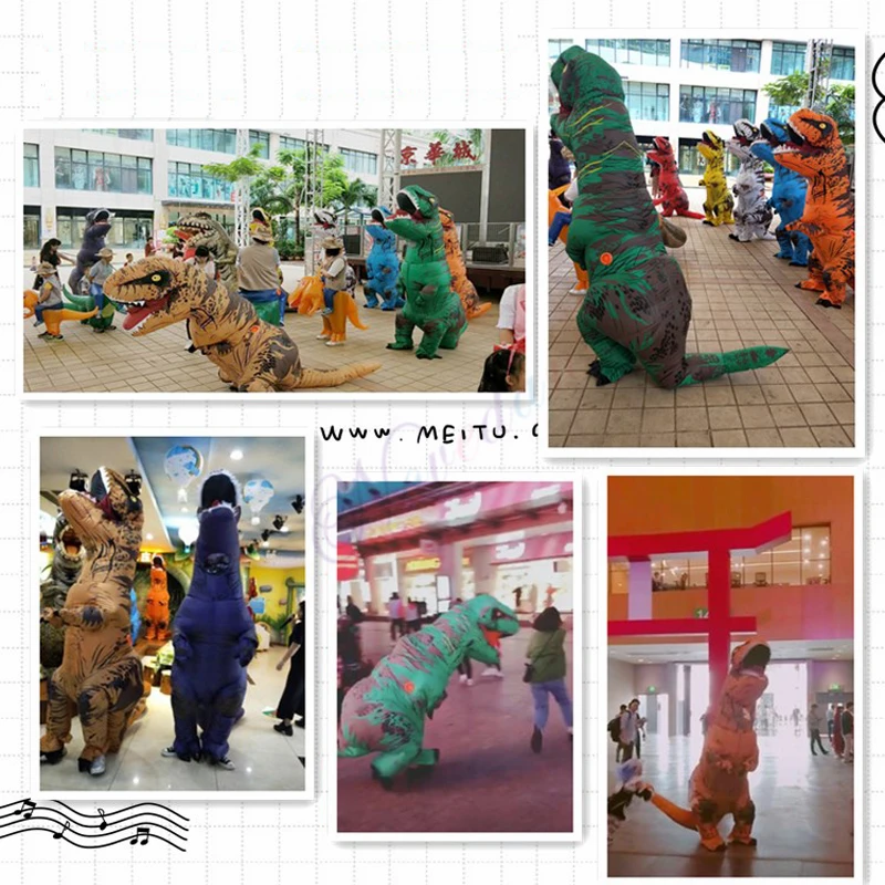 inflatable dinosaur costume adult kids t rex costume blow up fancy dress mascot christmas halloween party costume for men women free global shipping