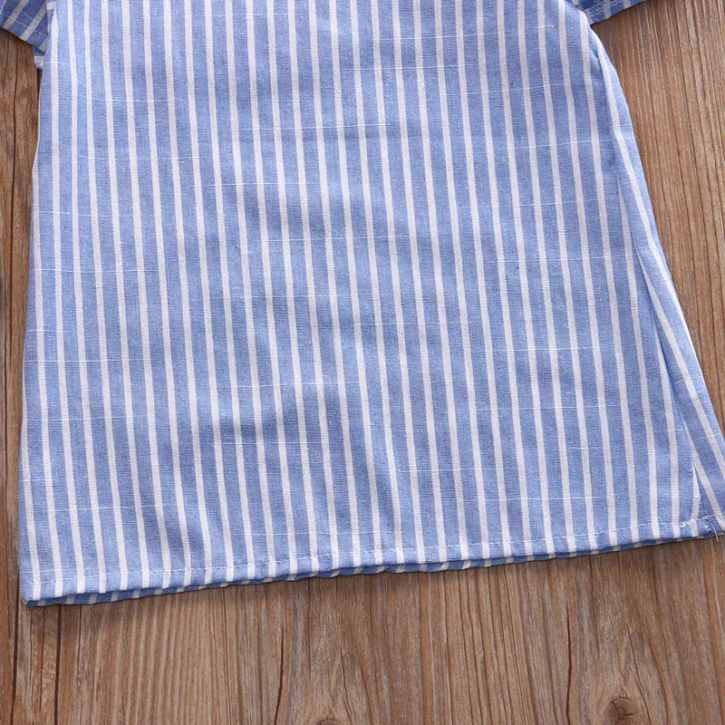2017 Newborn Toddler Baby Girls Lovely Casual Bow Striped Blue Knee-Length Princess Dress Outfit Summer Party Clothes 2-7Y | Детская