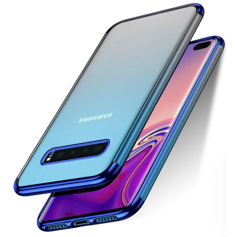 Электро-покрытие чехол для samsung Galaxy S10 S0 плюс Чехол Покрытие мягкий прозрачный из