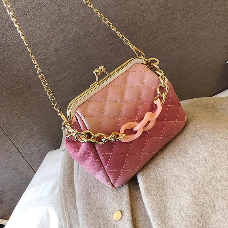 Дизайнерская сумка-мессенджер с цепочкой акриловая цепь женская сумка из