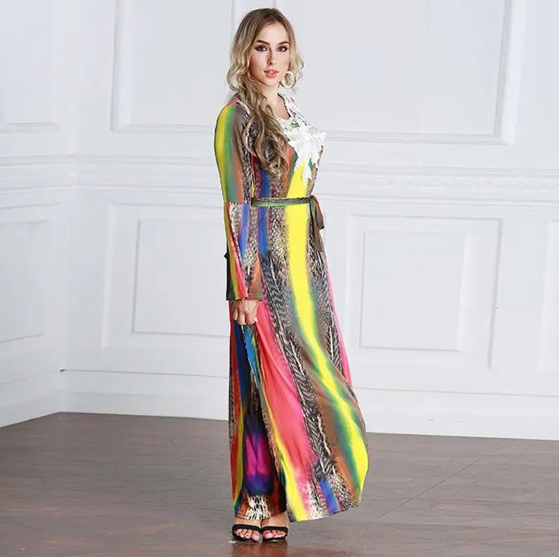as picture 6XL Vestidos abaya Дубай Bangladesh турецкий арабский хиджаб для мусульманок платье Катара ОАЭ цзилбаб халат турецкая исламская одежда - Цвет: as picture