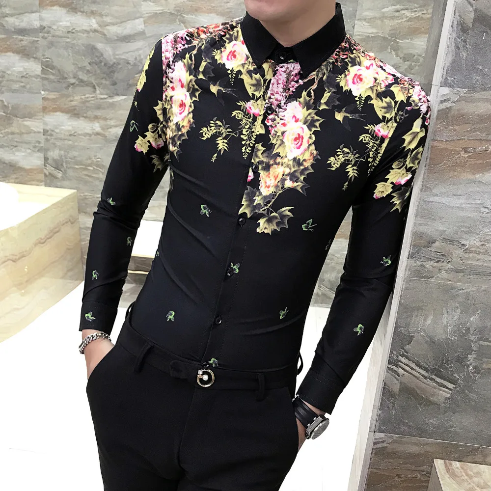 Camisa Masculina Высокое качество Мужские рубашки с длинным рукавом 2019 Новое