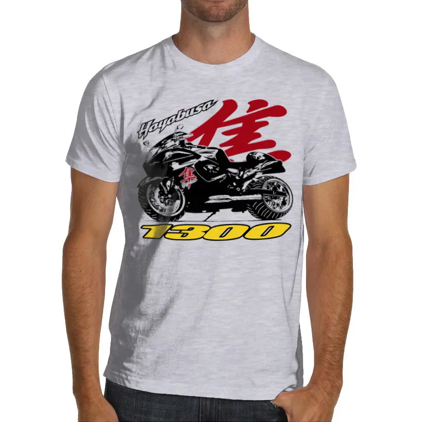 Футболка Hayabusa Racer мужская с коротким рукавом мягкий хлопок белый или серый цвета