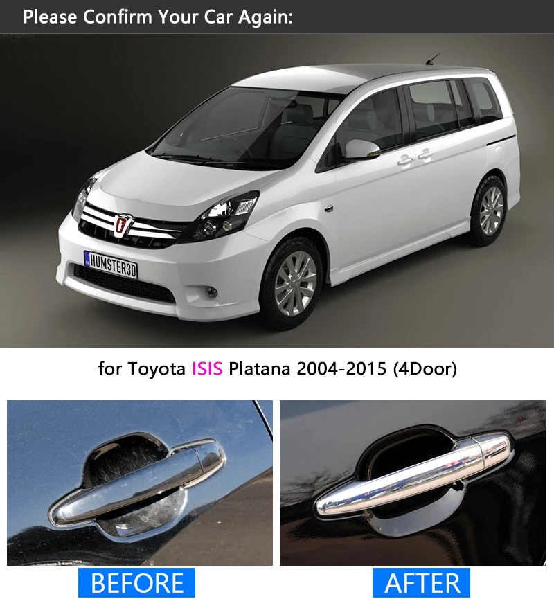 Хромированная накладка на ручку для Toyota ISIS Platana 2004-2015 комплект отделки 2005 2006 2007 2008