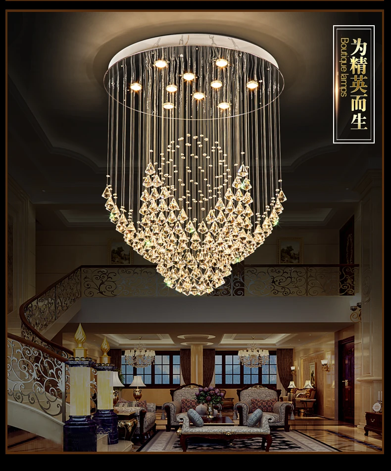 Светодиодная хрустальная люстра s образный светильник K9 хрустальные Круглые