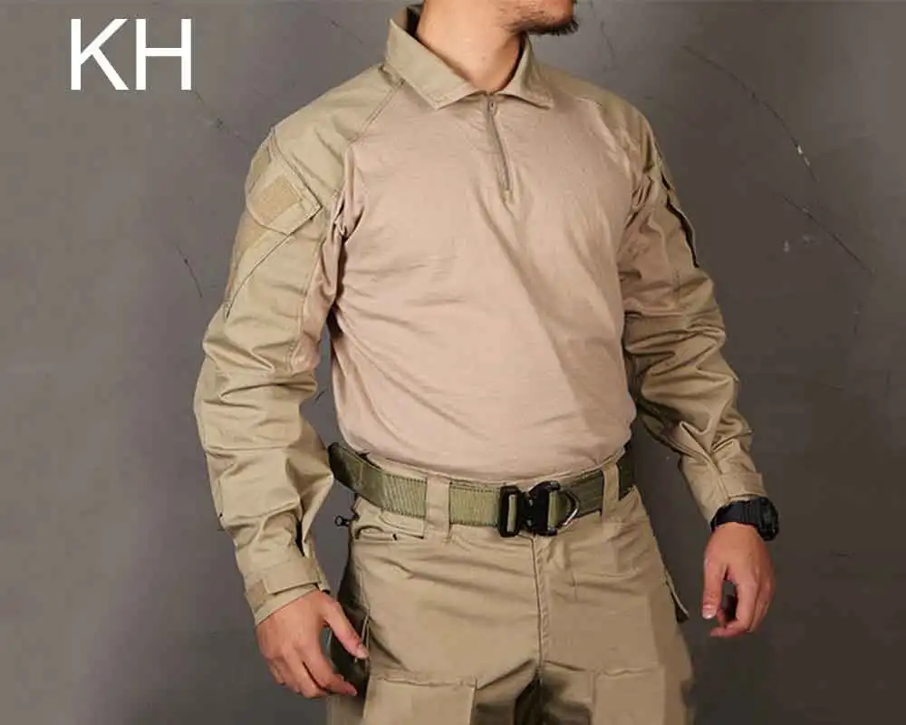 EMERSONGEAR Мультикам боевая рубашка охотничья одежда G3 BDU Airsoft тактическая emerson армейская Военная Wargame Мультикам черная рубашка - Цвет: KH