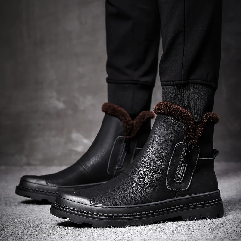 HEINRICH/2018 г. зимние мужские ботинки модные теплые нескользящие водонепроницаемые