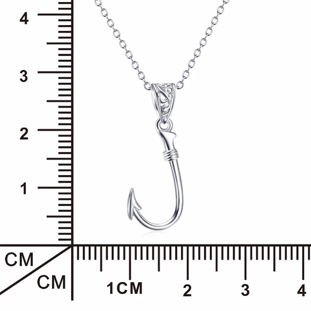 Цепочка чокер женская из серебра 925 пробы с кулоном в виде рыбьего крючка|jewelry for
