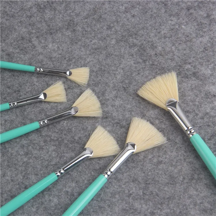 6 шт./компл. свежий синий стержень свиная щетина искусственная масляная краска