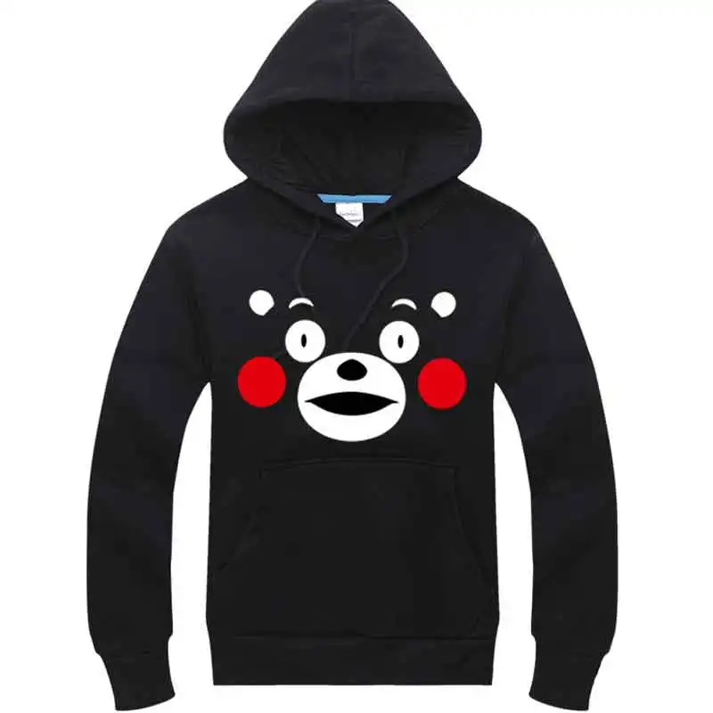 Мужские модные пуловеры толстовки милый Принт Kumamon флисовая толстовка с