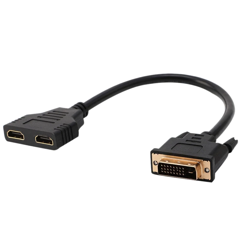 Dvi D Male (24 + 1) на два Hdmi Dual Female y сплиттер видео кабель адаптер 30 см|Компьютерные