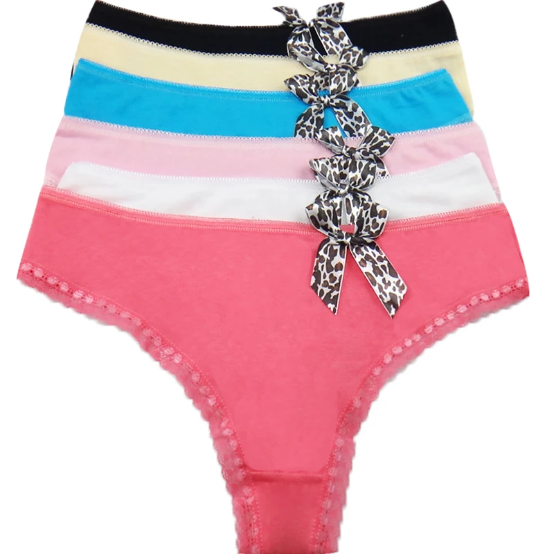 Набор из 4 хлопковых трусиков с низкой посадкой и бантиком женские трусики