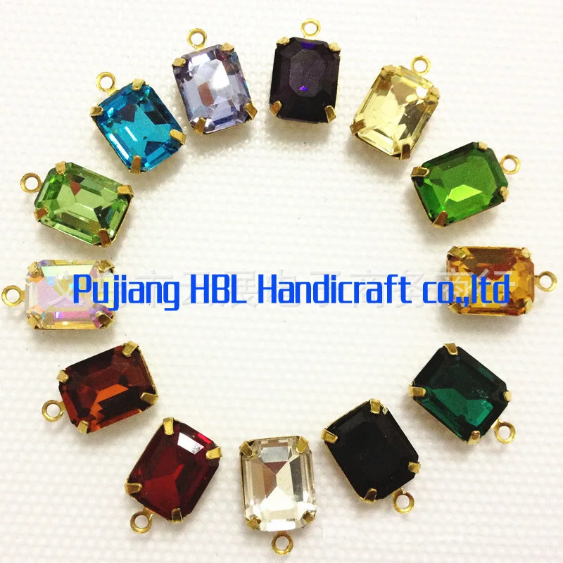 30 шт./лот Необычные камни 13*18 мм Золотая подвеска необработанный латунный крюк