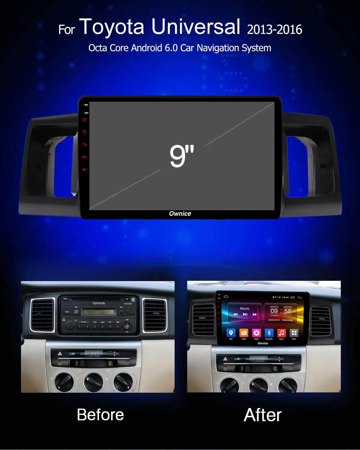 Ownice K1 K2 K3 K5 K6 Android 9 0 автомобильный dvd-плеер для Toyota универсальный 2013-2017 2DIN Радио gps