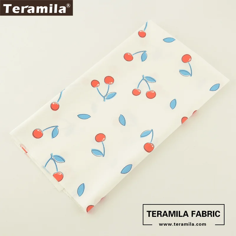 Teramila Ткань с красной вишни изображением фруктов высокое Качественный 100% хлопок