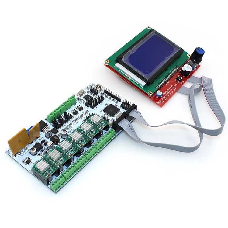 Новый DIY biqu Румба плата управления 3 в 1out V6 экструдер + Heatbed ЖК-дисплей 2004 Перемычка