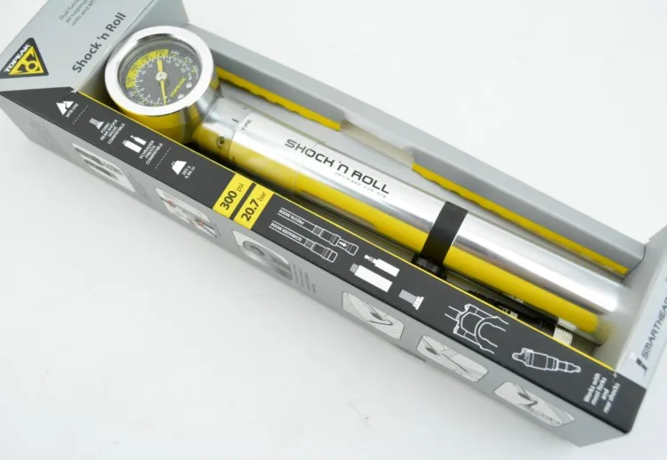 Topeak Shock N ролл двойная функция насоса заполняет все вилки пневматической подвески, блок воздушного удара и шины. Двухступенчатое Высокое/низкое давление