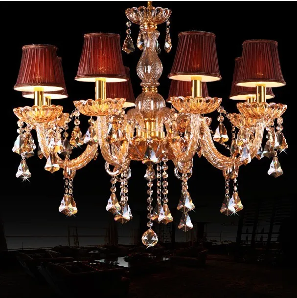 Лучший светильник k9 цвета шампанского с золотым хрустальным светом фотолюстра