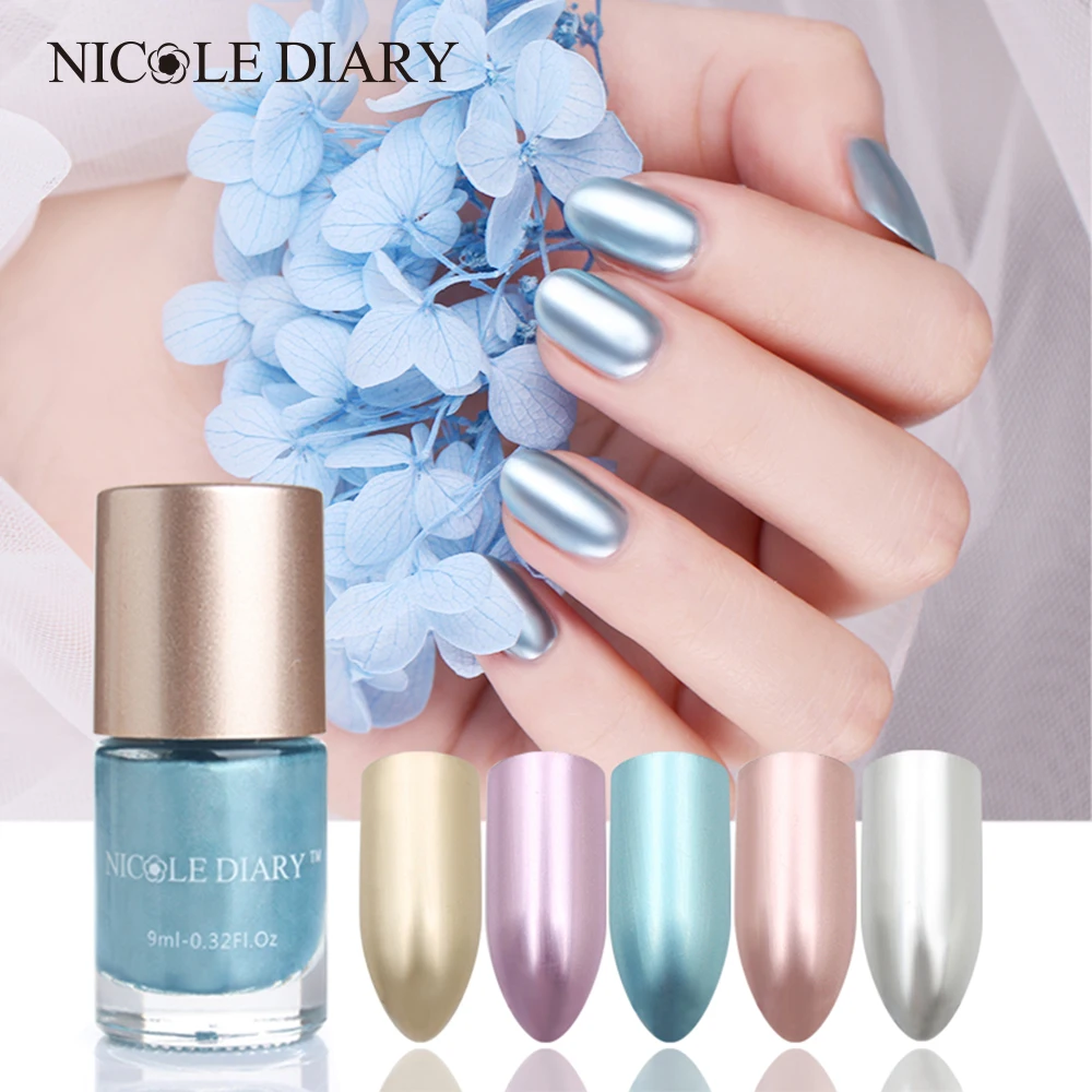 NICOLE DIARY лак для ногтей металлик зеркальный эффект Блестящий Весенняя серия