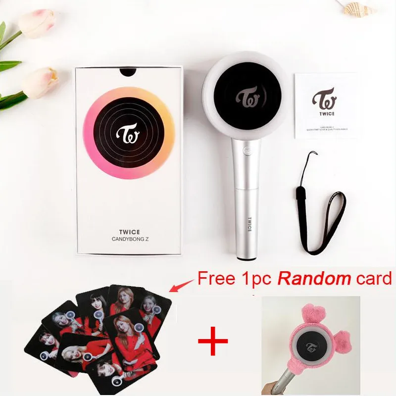 Free Pink Cover YOUPOP KPOP TWICE Ver.2 Новинка CANDYBONG светильник-палочка для концертов альбом светящийся светильник-палочка Бесплатный подарок плюшевое покрытие на голову LU6725 - Цвет: Free Pink Cover