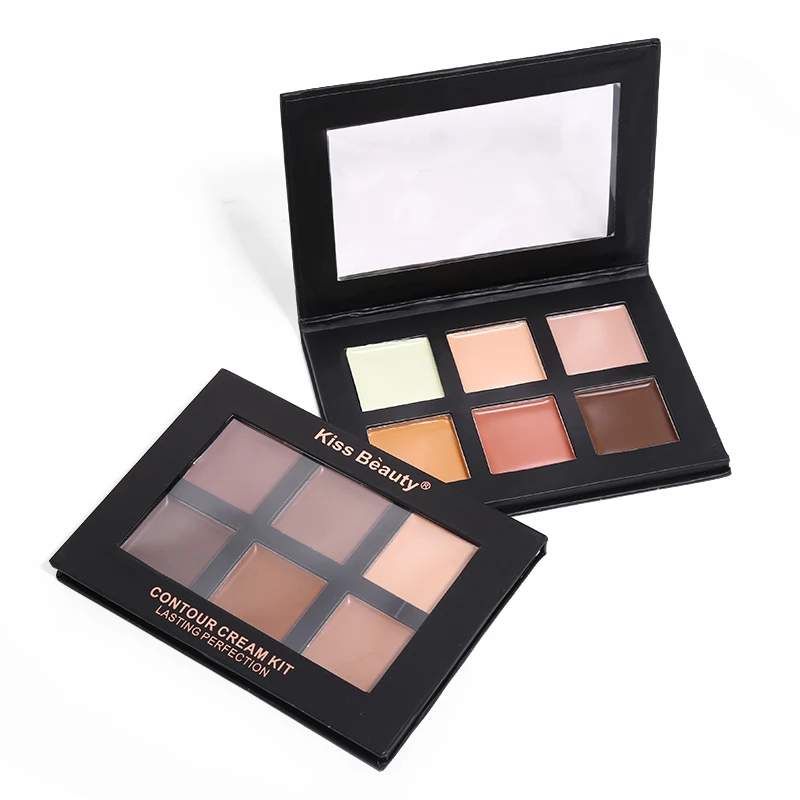 Контурный крем для полного покрытия Kiss Beauty набор Pro 6 цветов консилер палитра макияжа праймер лица всех типов