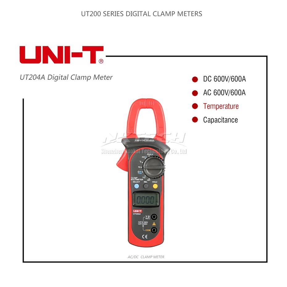 UNI-T цифровой клещи мультиметр UT203 UT204 UT204A AC DC Вольт сопротивление тока Частота Рабочий цикл диод Тест Авто Диапазон