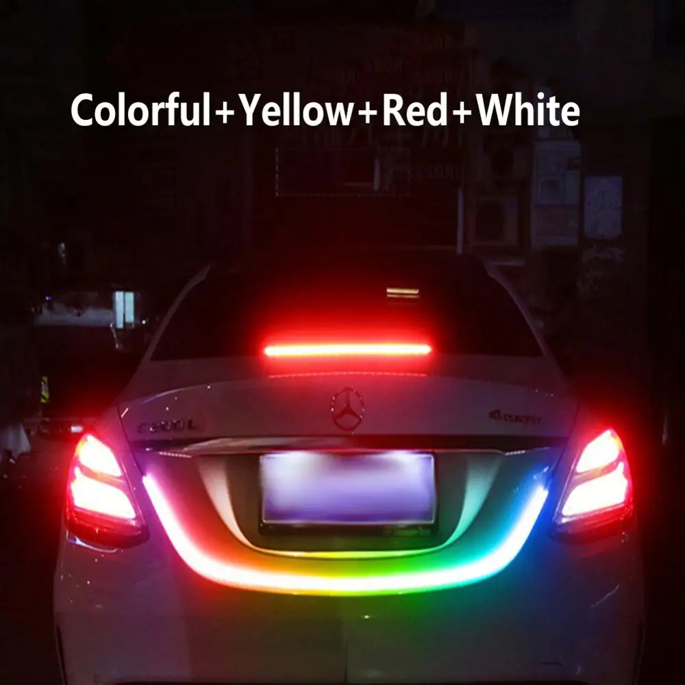 Акция! 47 6 дюйма RGB красочные течет светодиодный багажник лента для