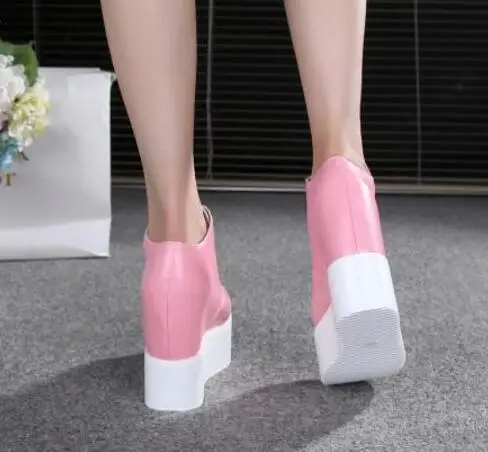 Женская парусиновая обувь на платформе и высоком каблуке 12 см zapatos mujer chaussure femme