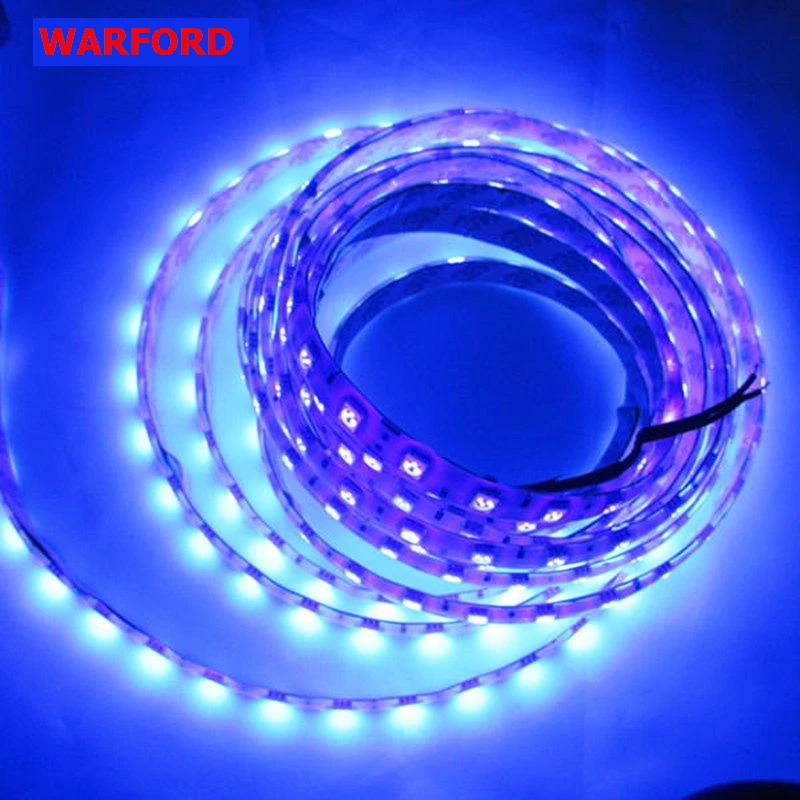 Уорфорд (5 м/roll) DC12V 5050 УФ Водонепроницаемый 60 Светодиодный s/m Ultra Violet 395-405nm IP65