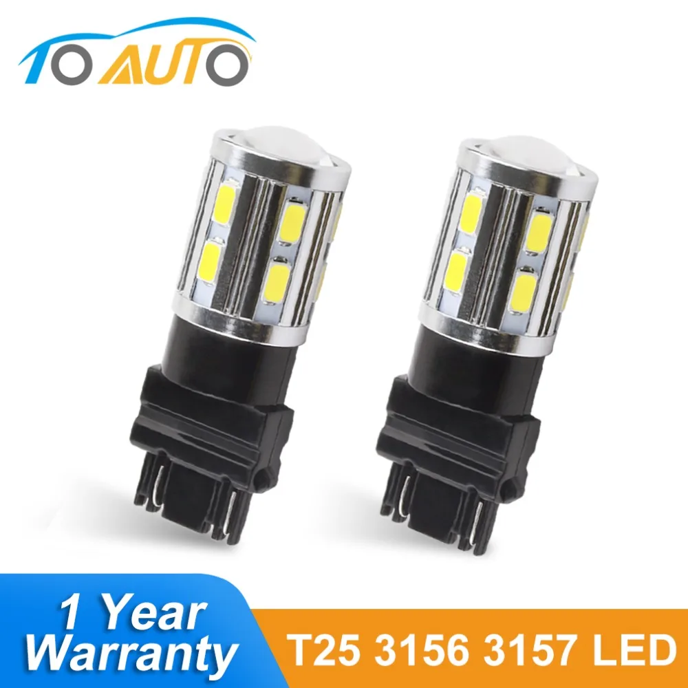 Светодиодный фонарь T25 2 шт. 3157 3156 3057 P27/7 вт светодиодный 12 SMD задний стоп сигнал
